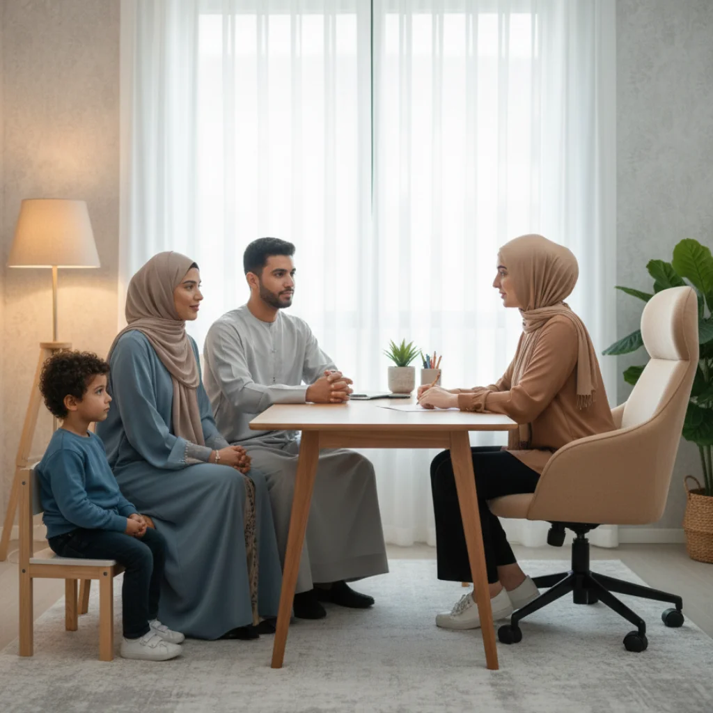 small-family-and-psychologist-in-abu-dhabi-clinic-calm-conversation