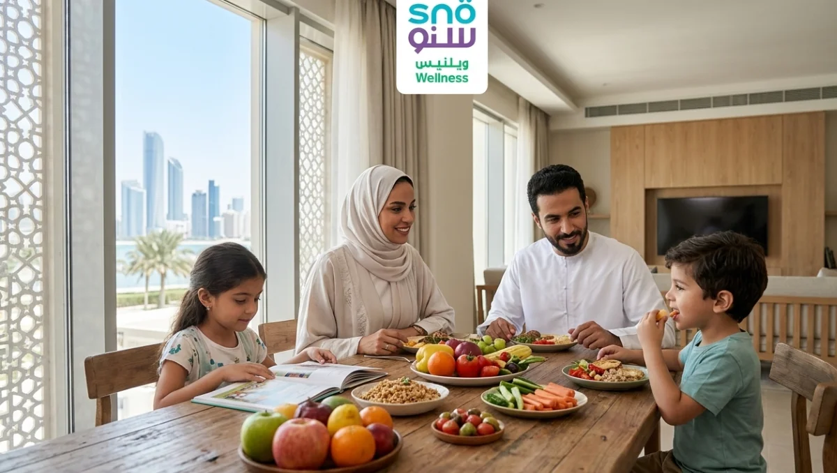 A family enjoys a healthy meal after having Food Allergy Treatment