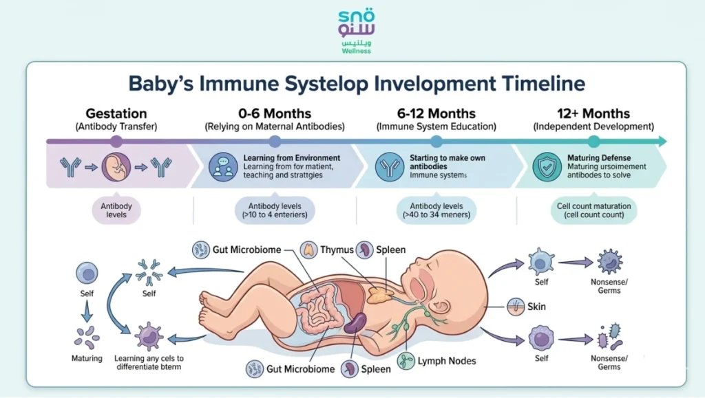 infographic to know When Do Babies Develop Immune System